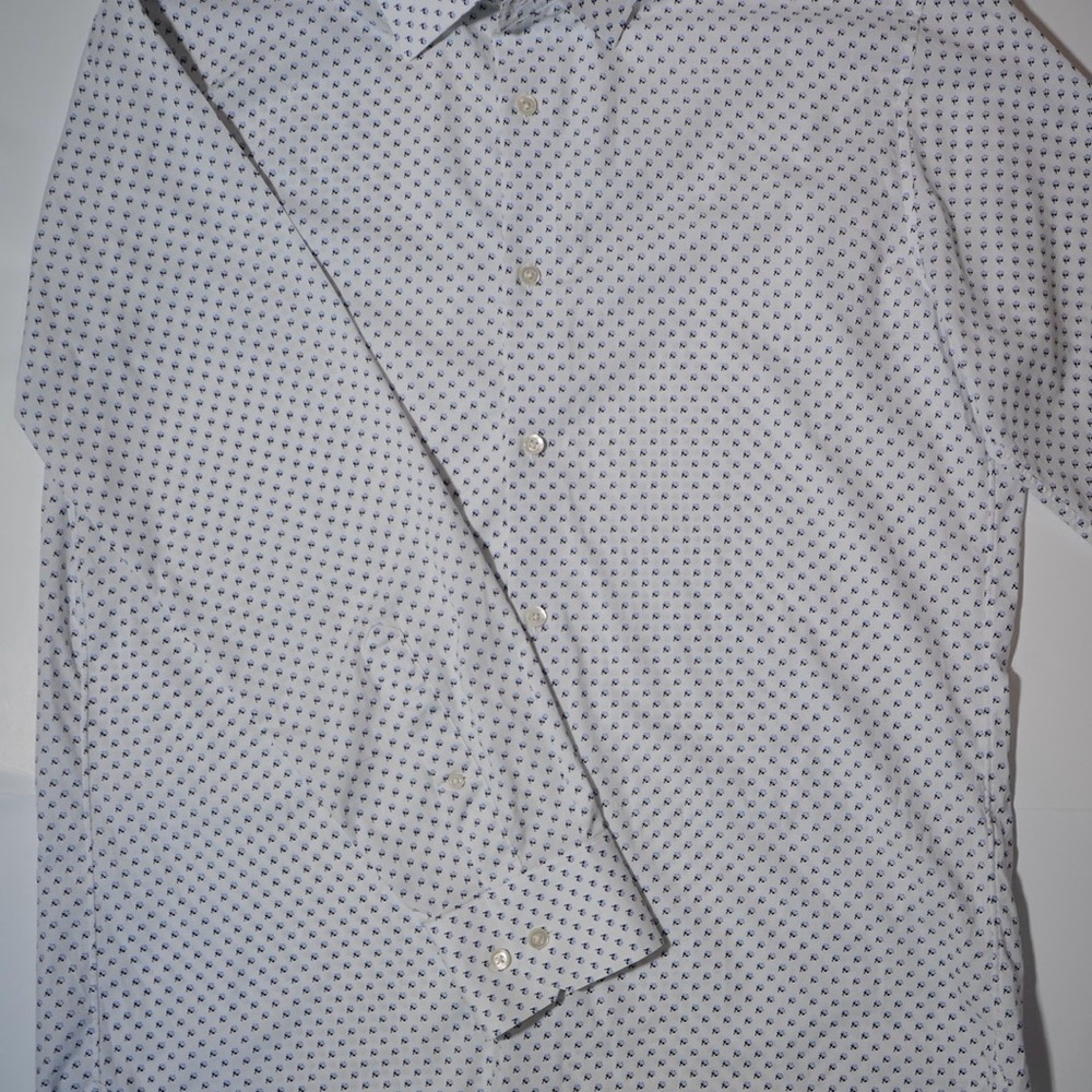 Bonobos Slim Fit Men’s Shirt Size L White Blue Floral Cotton